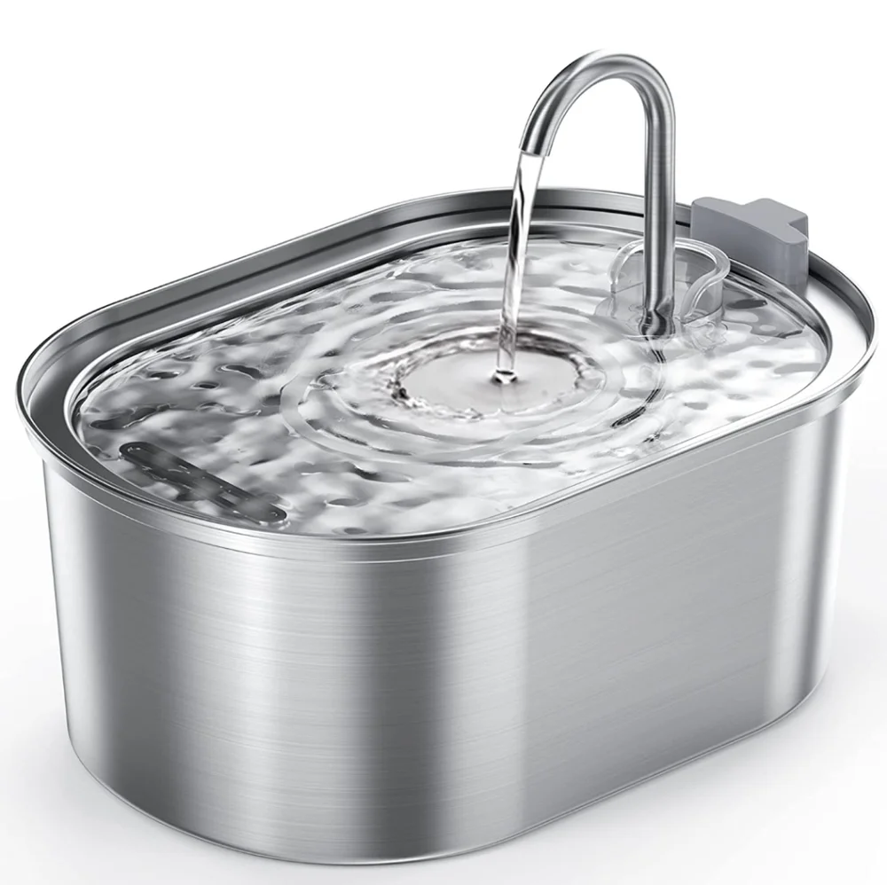 SOOFPET Cat Water Fountain Stainless Steel, 3,2L/108oz Pet Water Fountain